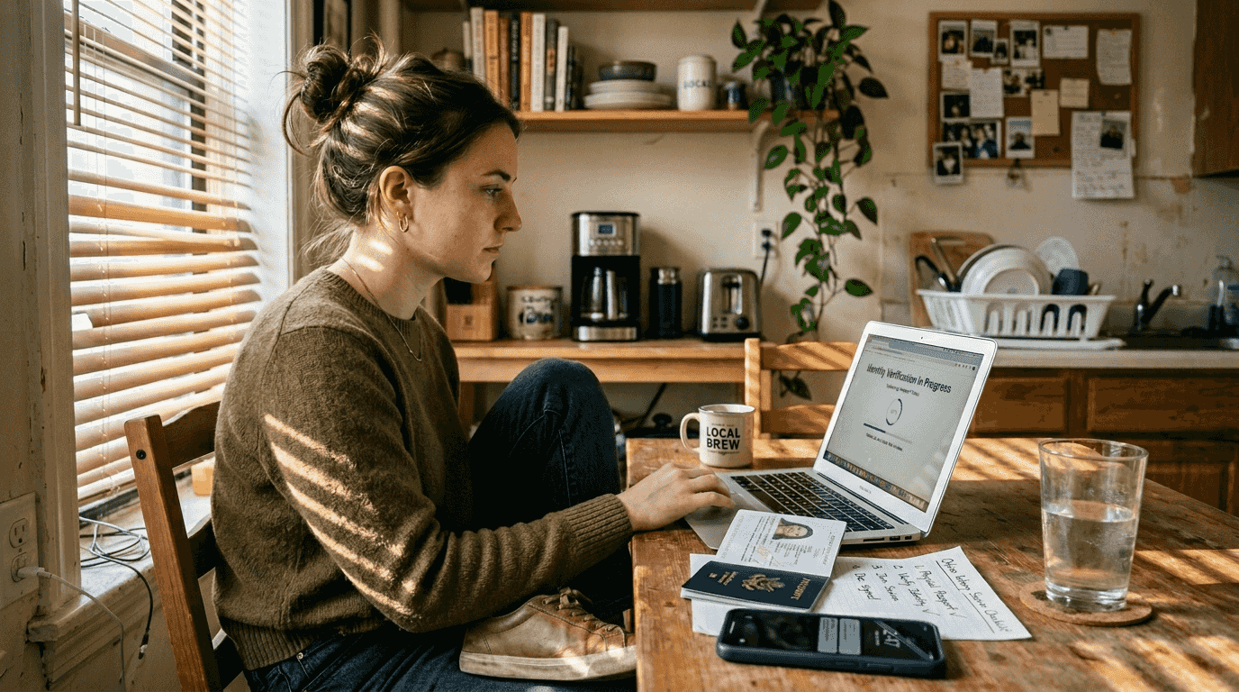 Person uploading ID for remote notary