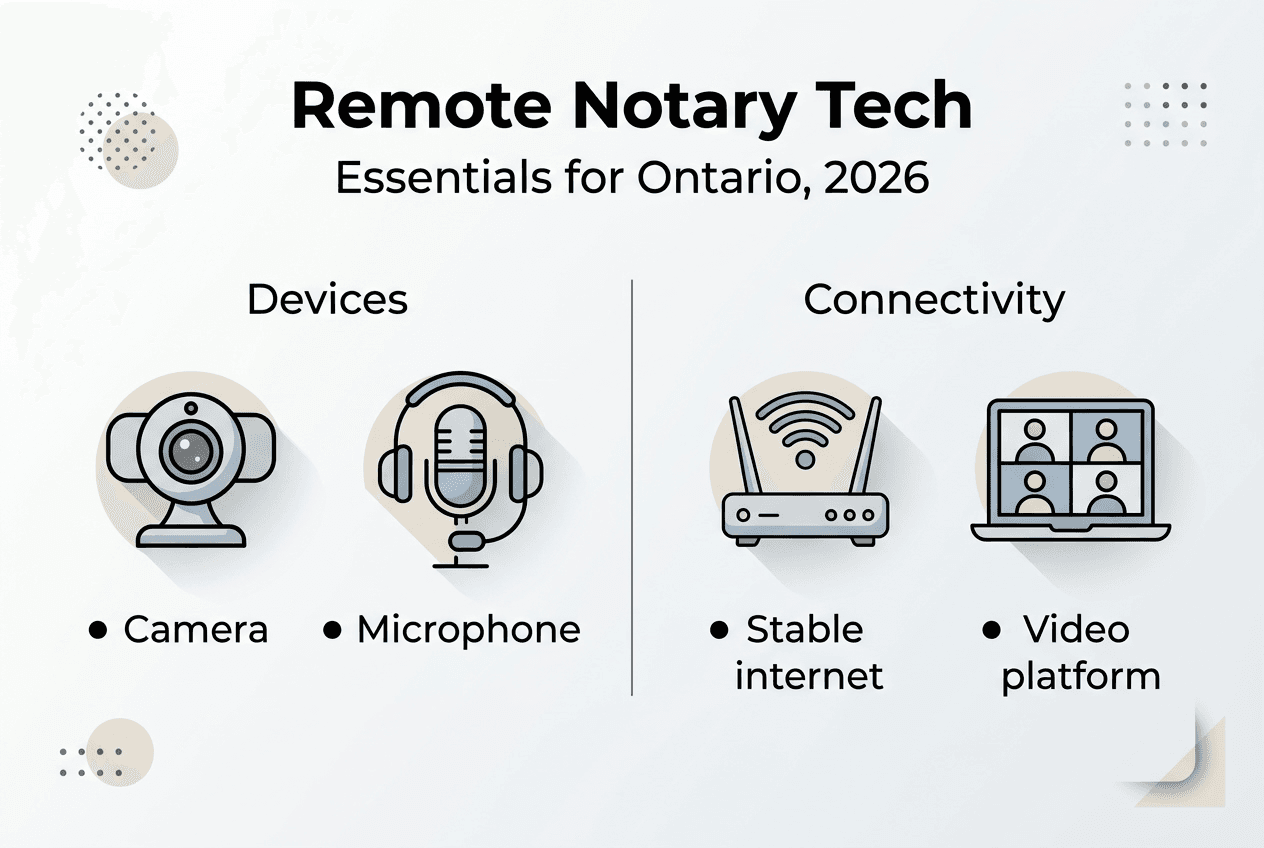 Infographic: remote notary tech requirements Ontario