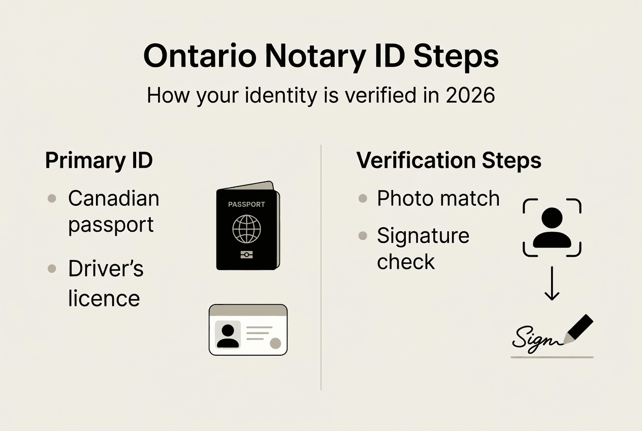 Infographic showing Ontario notary identification process