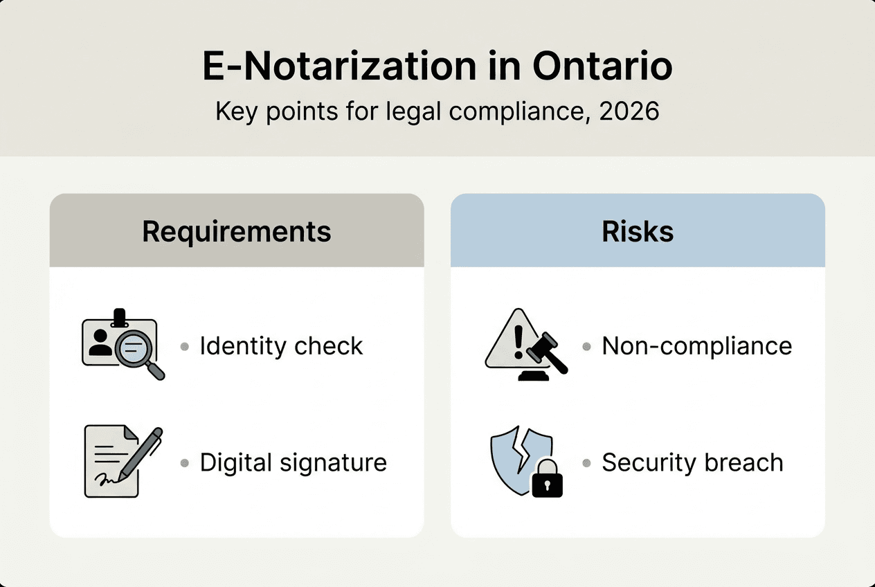 Infographic on electronic notarization basics and risks