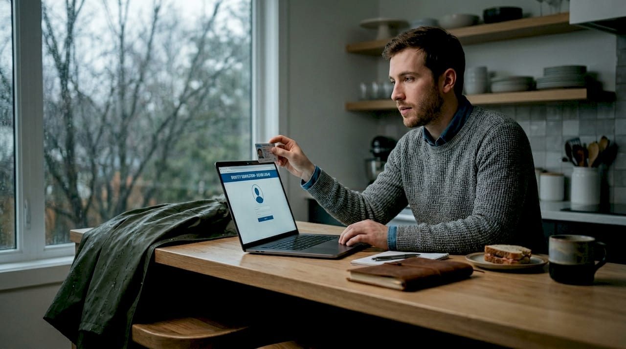 Person verifying identity for digital notarization