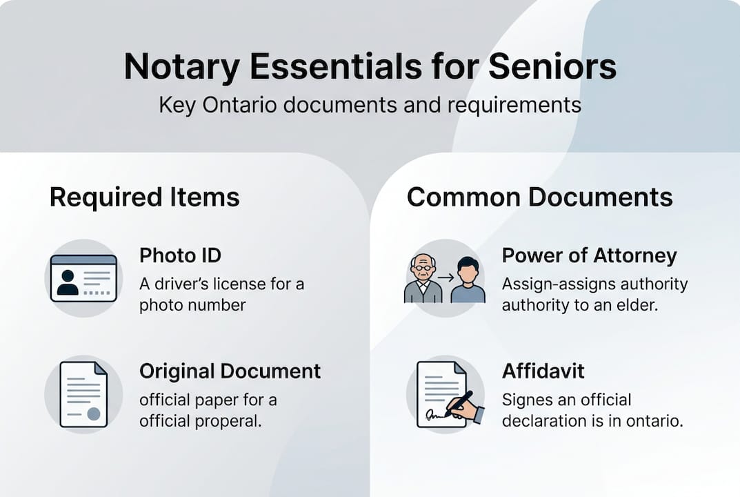 Infographic on essential notary documents for seniors