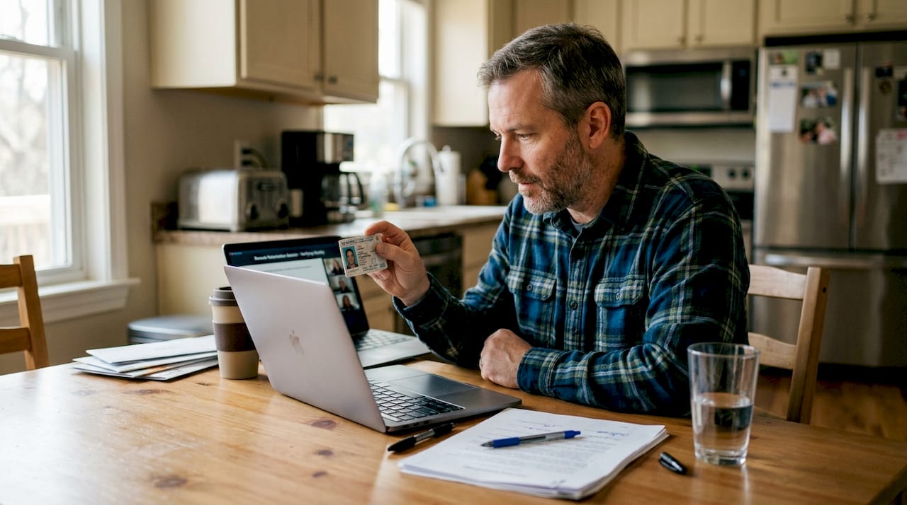 Man on remote commissioning video call