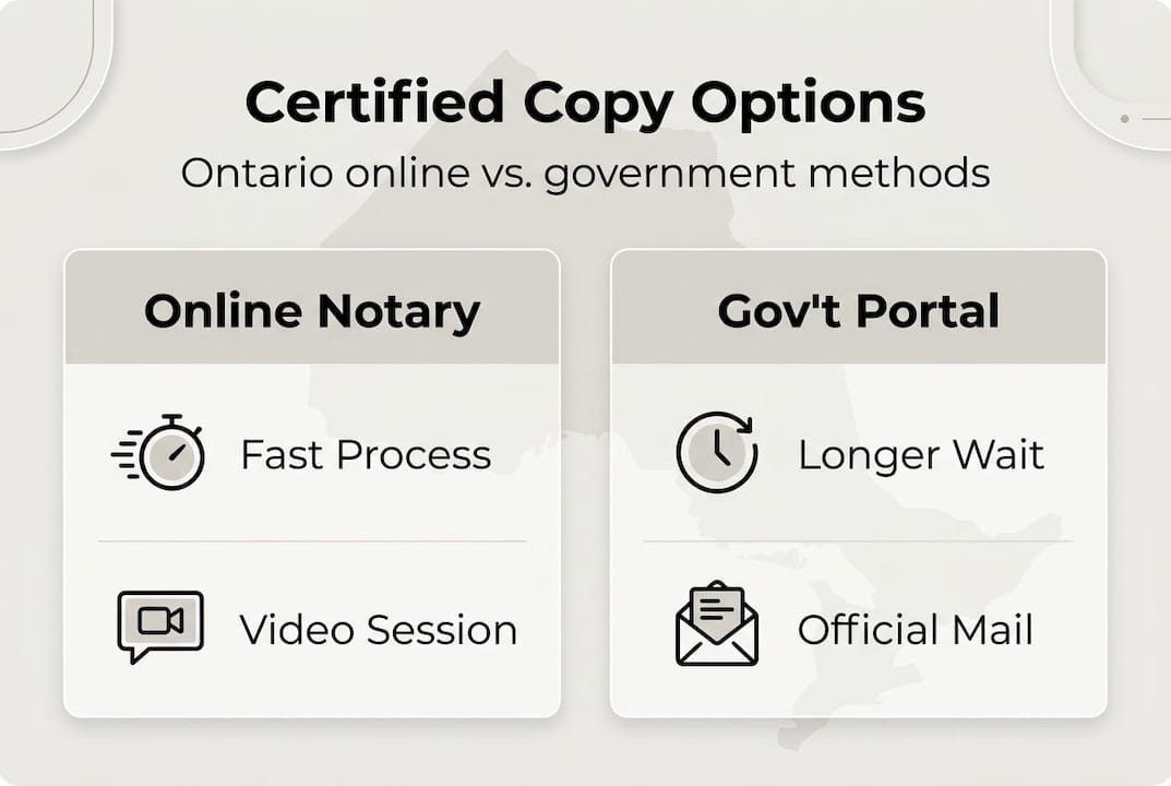 Infographic compares certified copy options in Ontario