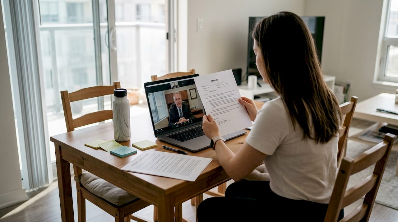 Remote video document commissioning at home