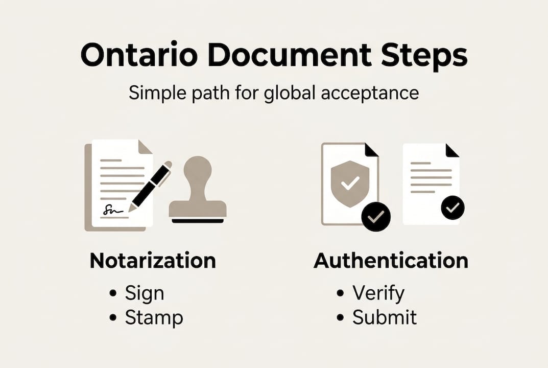 Infographic on Ontario notarization and authentication