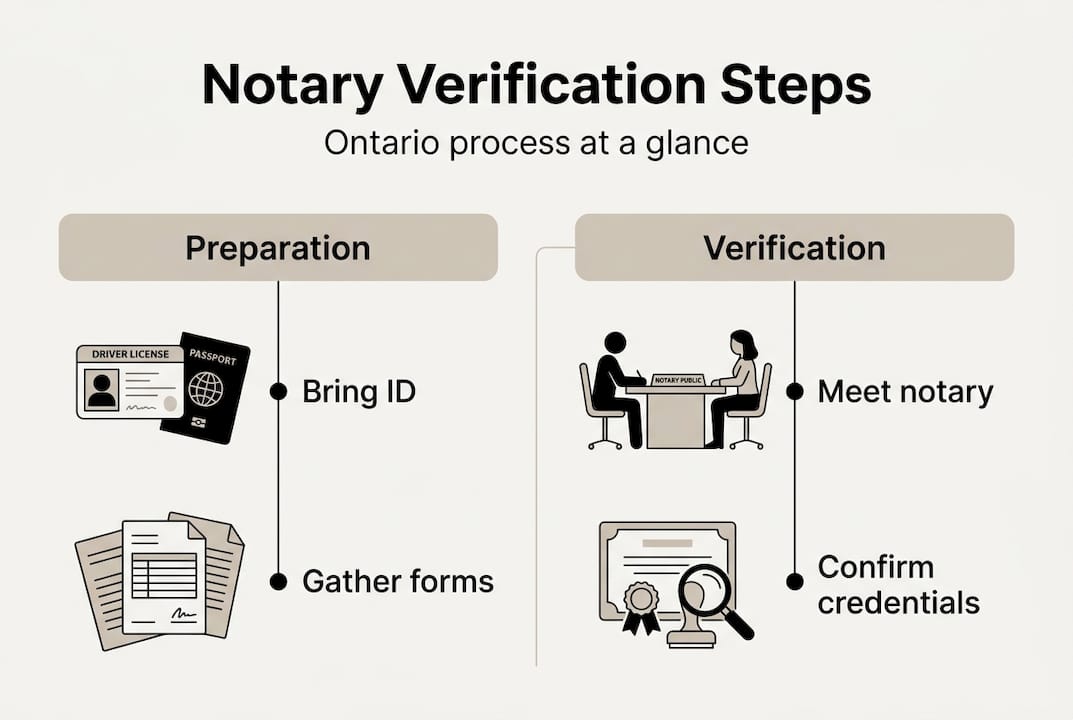 Infographic outlines Ontario notary process steps