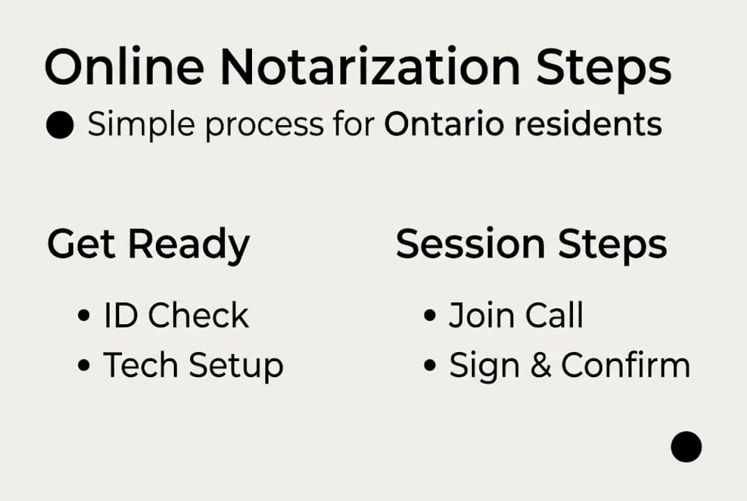 Infographic steps for Ontario online notarization