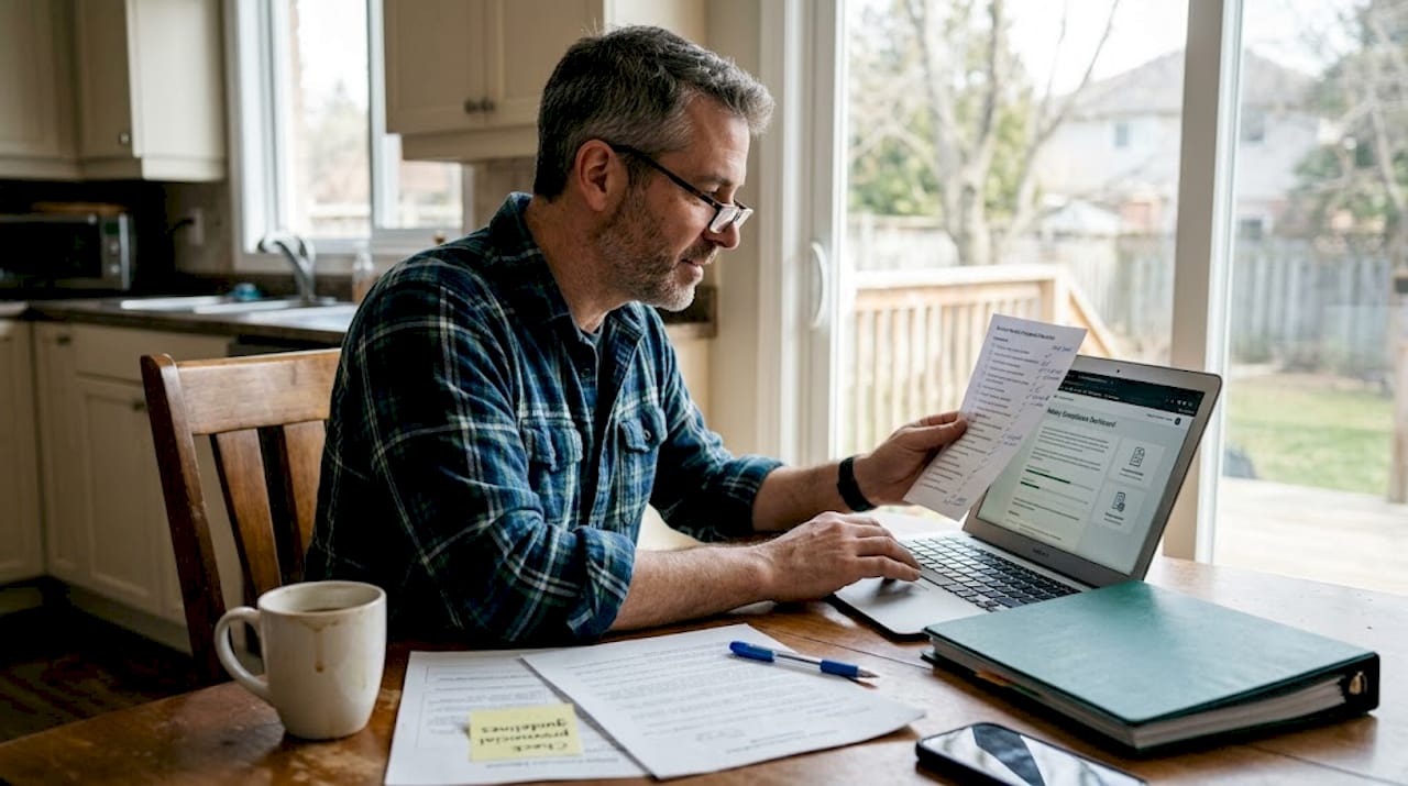 Man reviewing Ontario notary compliance checklist