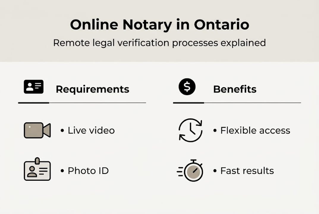 Infographic of online notary requirements and benefits