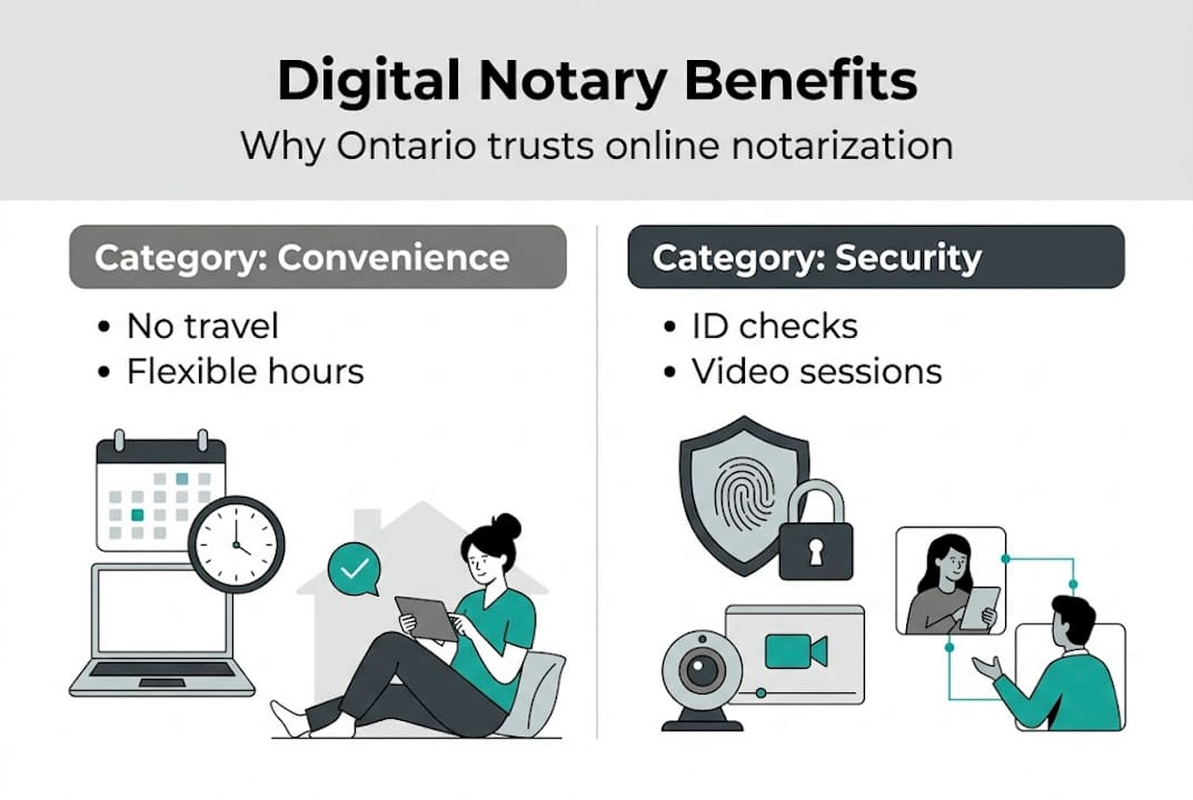 Infographic showing digital notary benefits