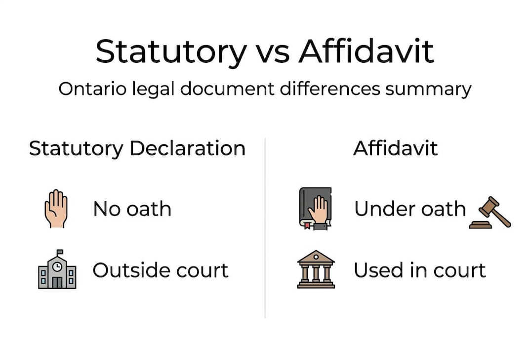 Infographic comparing statutory declaration and affidavit
