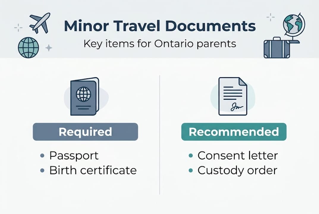 Infographic of minor travel documents Ontario