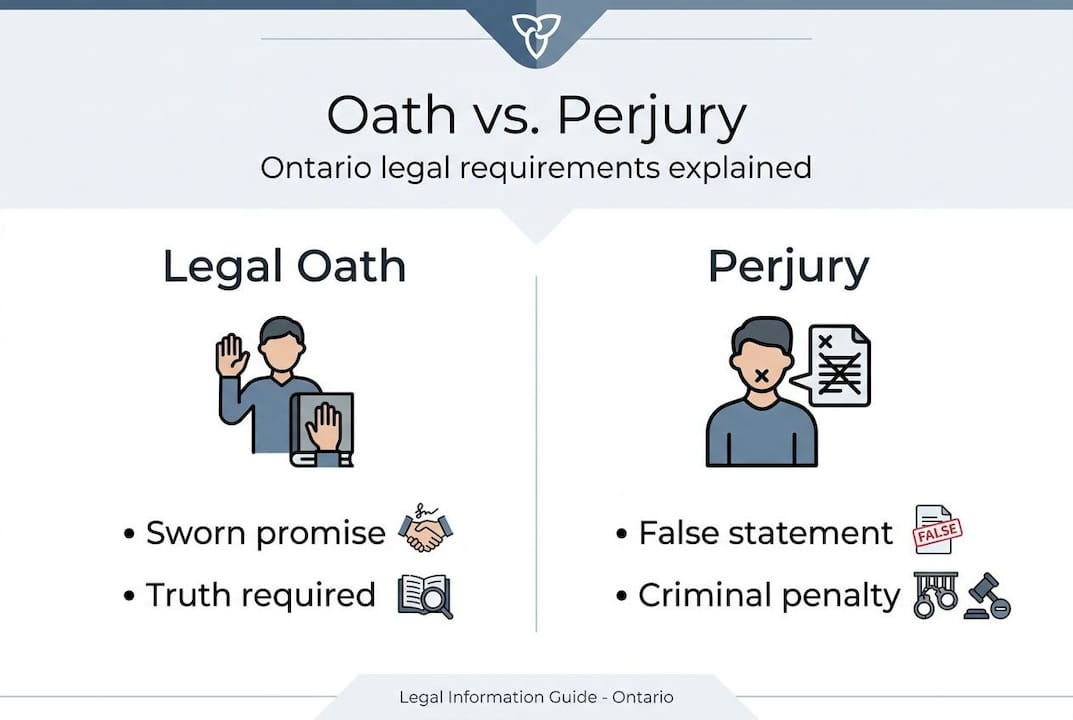 Infographic illustrating Ontario oath and perjury