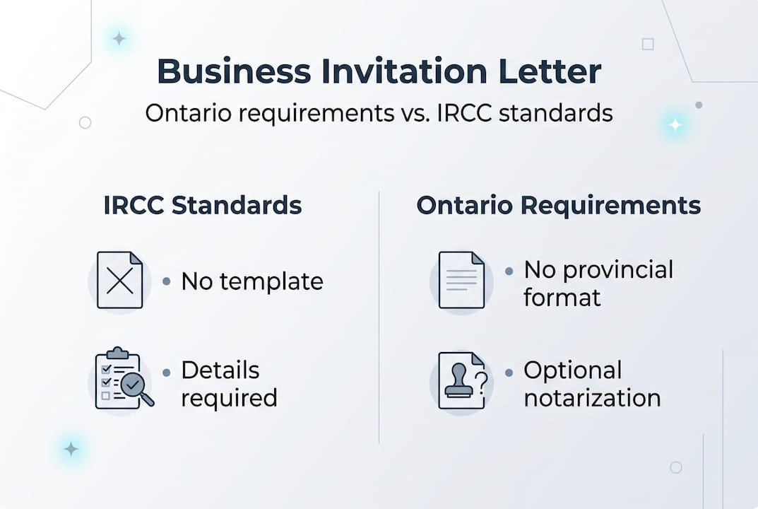 Infographic comparing Ontario and federal requirements