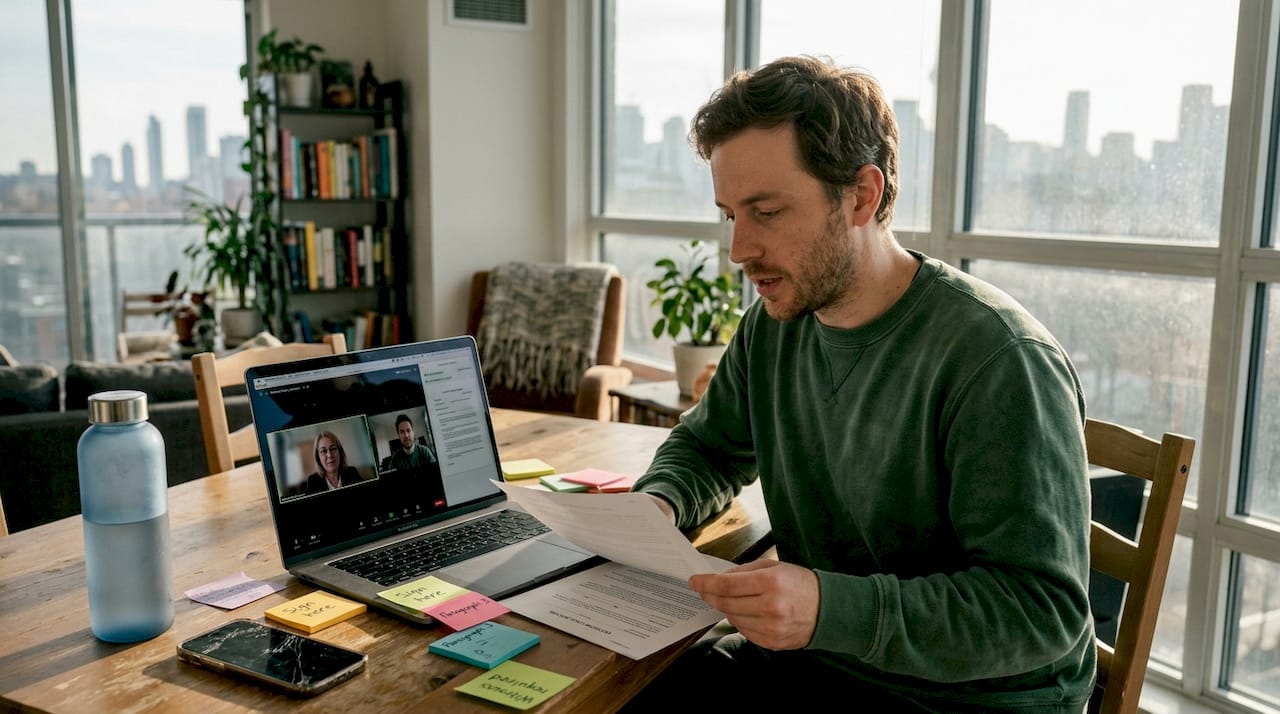 Employee participating in remote statutory declaration