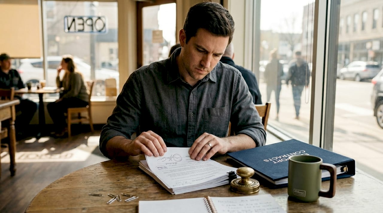 Reviewing notarized business documents for compliance
