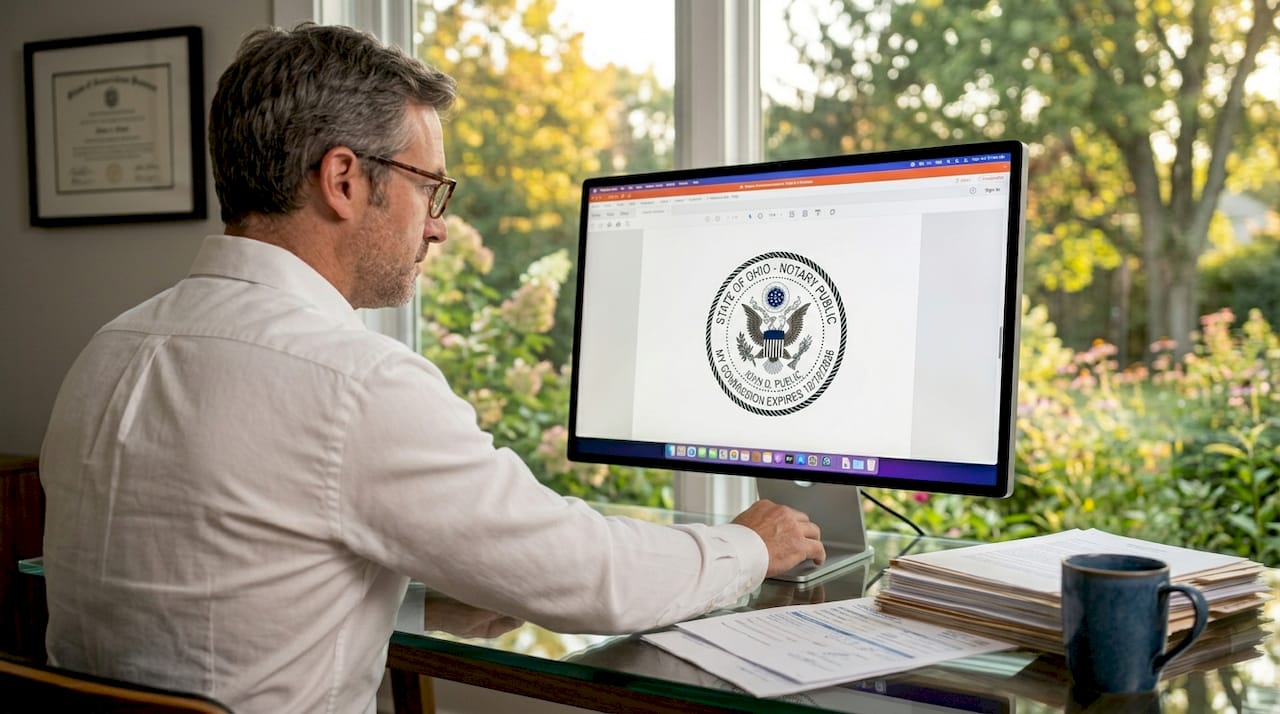 Person verifying a digital notarized PDF