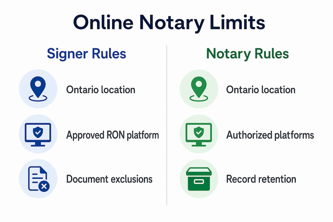 Infographic comparing signer and notary requirements