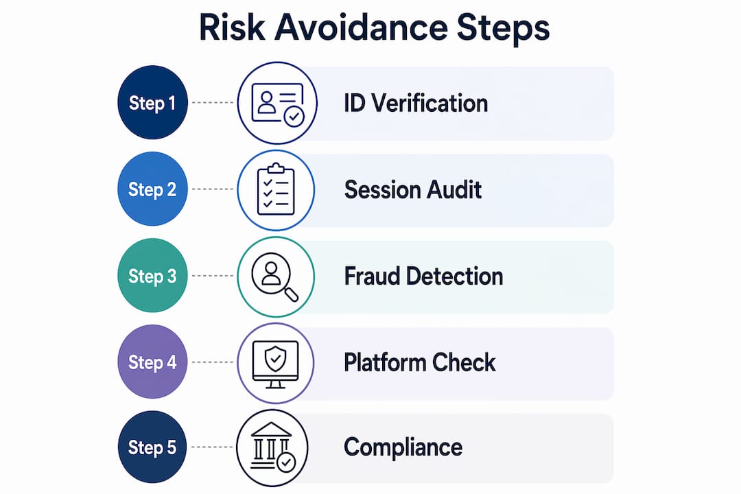 Infographic outlining virtual notary risk avoidance steps
