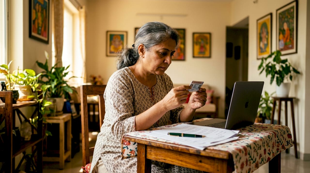 Woman preparing for remote online notarization