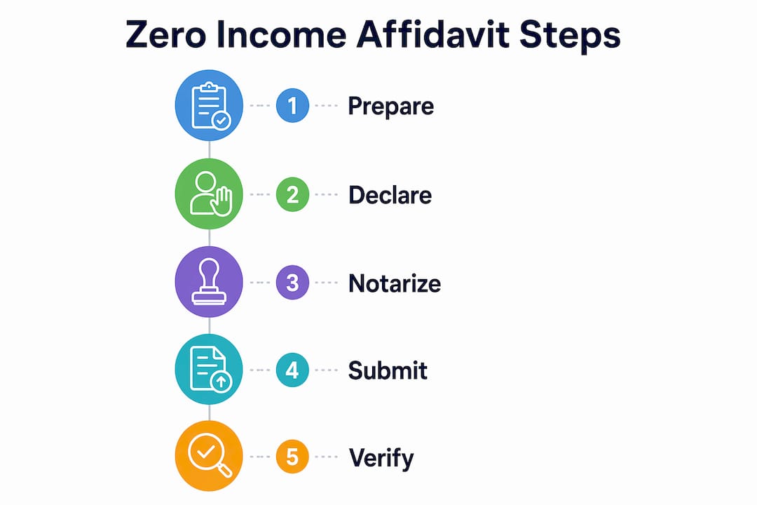 Infographic illustrating affidavit preparation steps