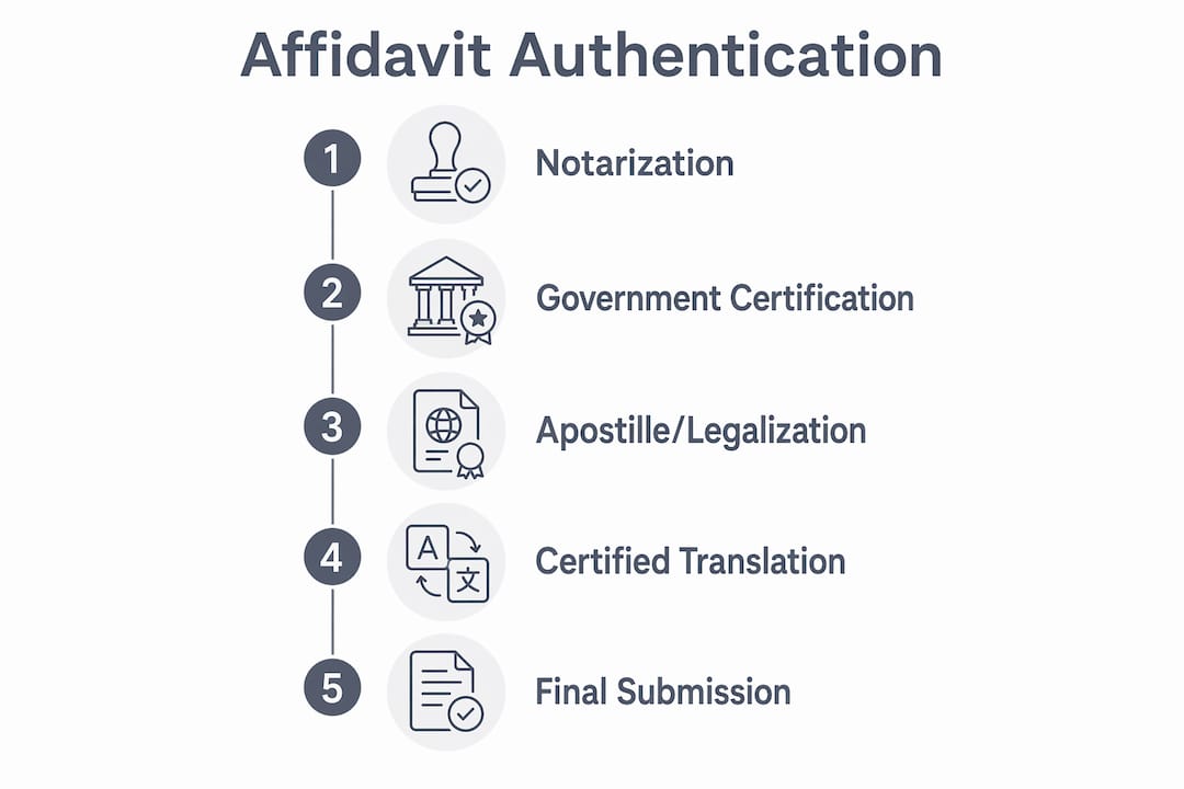 Infographic of affidavit authentication process steps