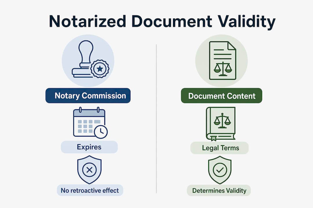 Infographic on notarized document validity factors