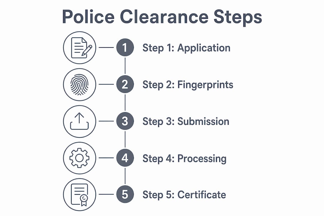 Infographic outlining police clearance certificate process