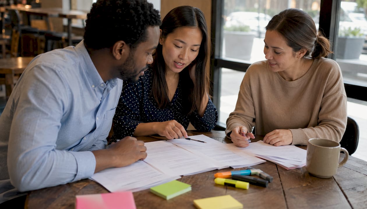 Professionals reviewing notarial certificate differences