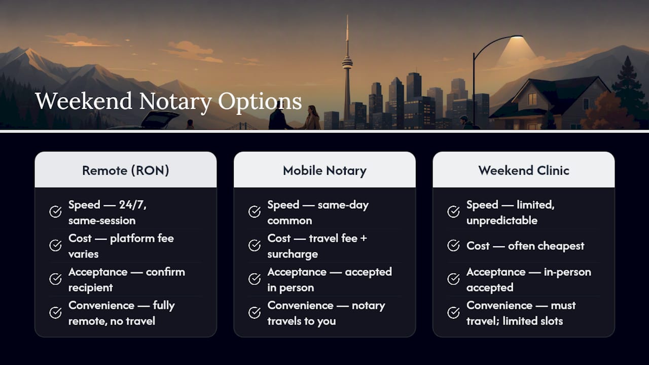 Comparison diagram of notarization methods
