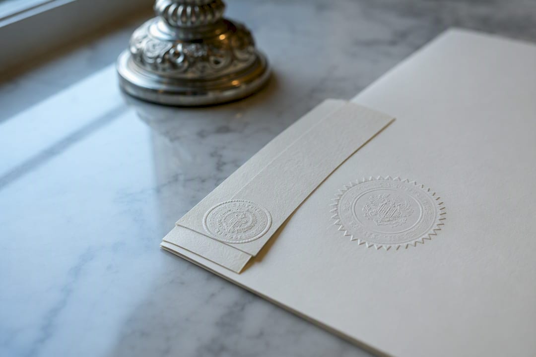 Close-up of Canadian document apostille certificate attachment