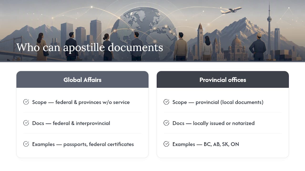 Who Can Apostille Documents in Canada? — overview diagram