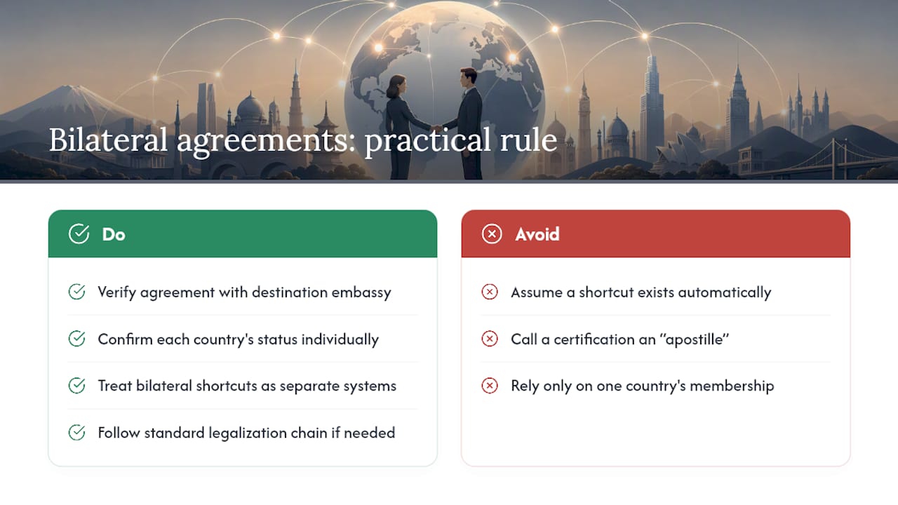 Do Bilateral Agreements Change the Apostille Process? — overview diagram