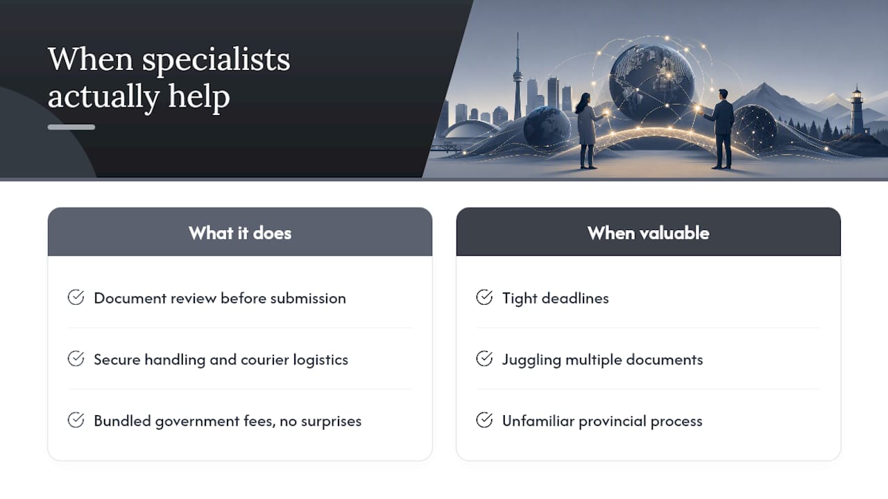 When a Specialist Service Actually Helps — overview diagram
