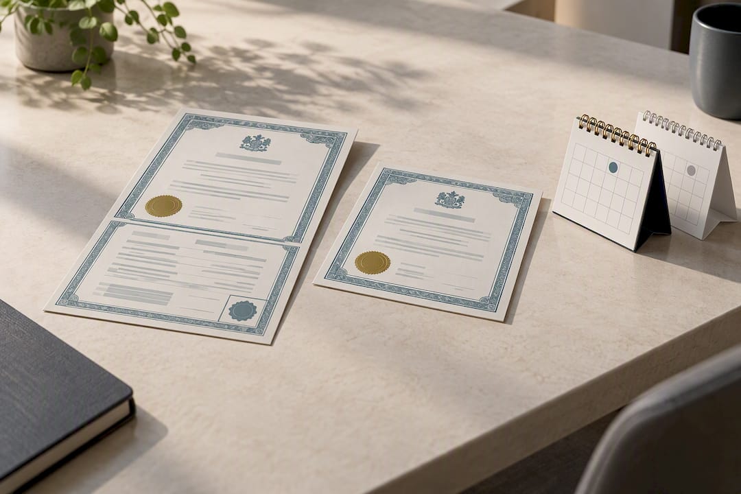 Illustration comparing long and short certificates