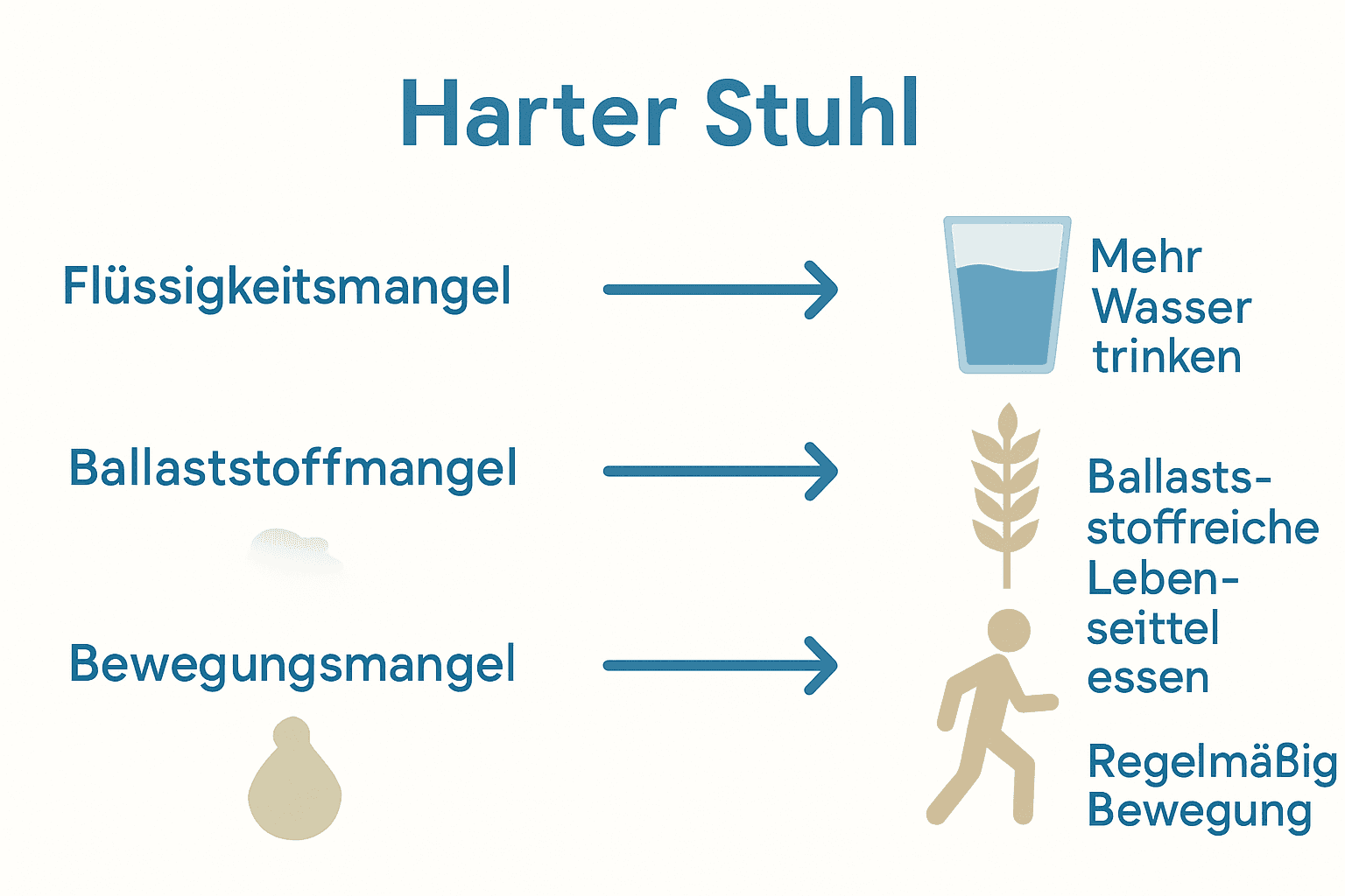Infografik: Ursachen und Prävention bei festem Stuhlgang