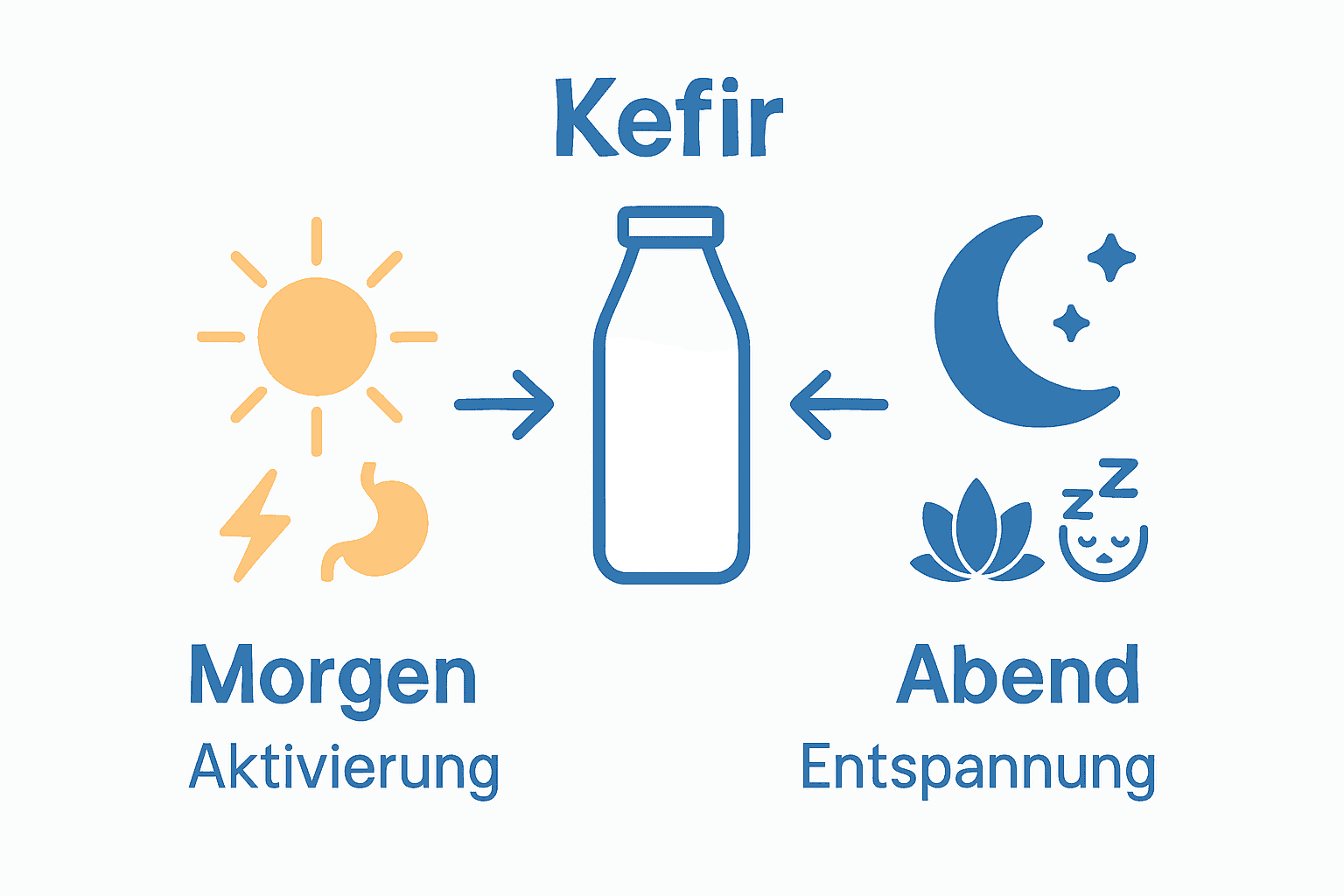 Vergleich von Kefir am Morgen und am Abend