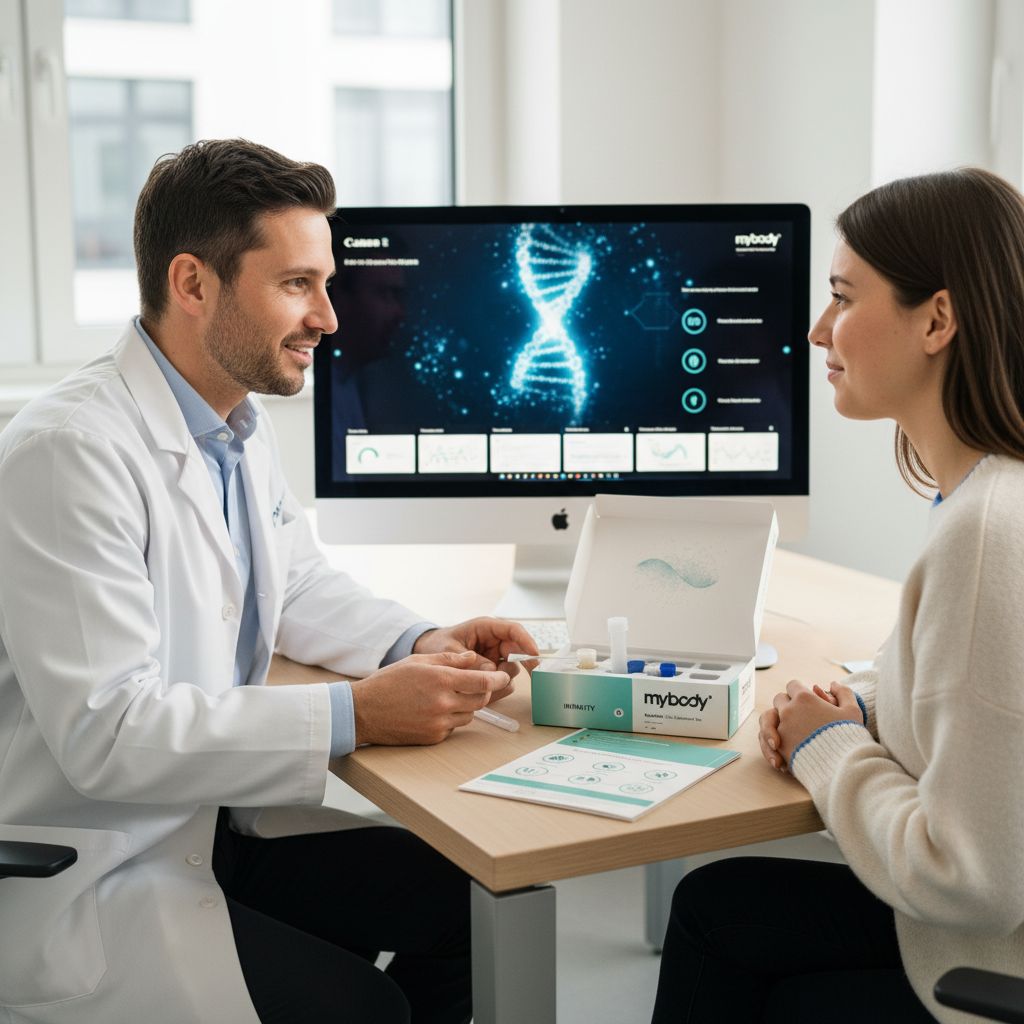 DNA-Test Beratung, Arztpraxis, Patientengespräch