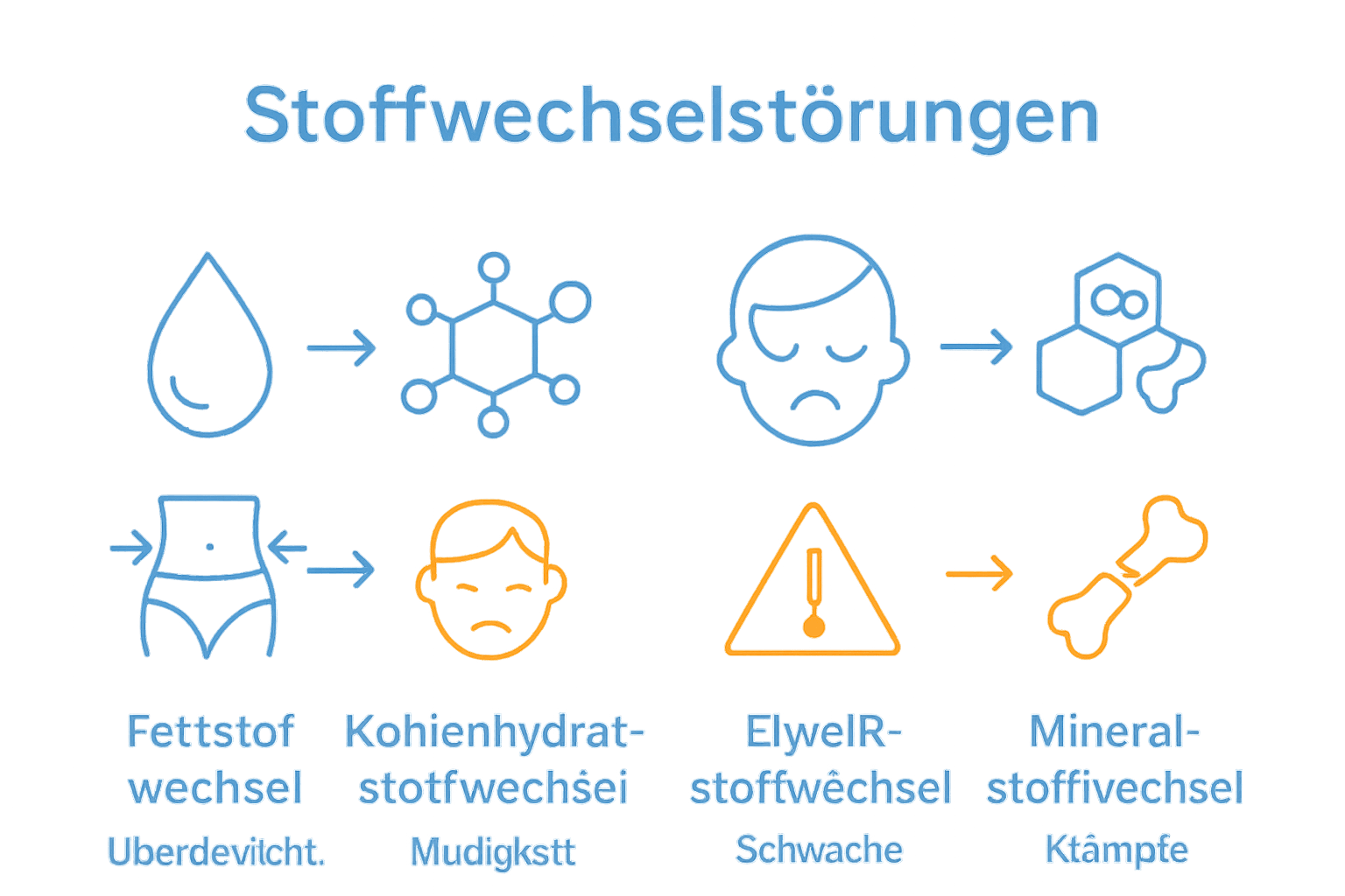 Infografik: Vergleich Arten von Stoffwechselstörungen