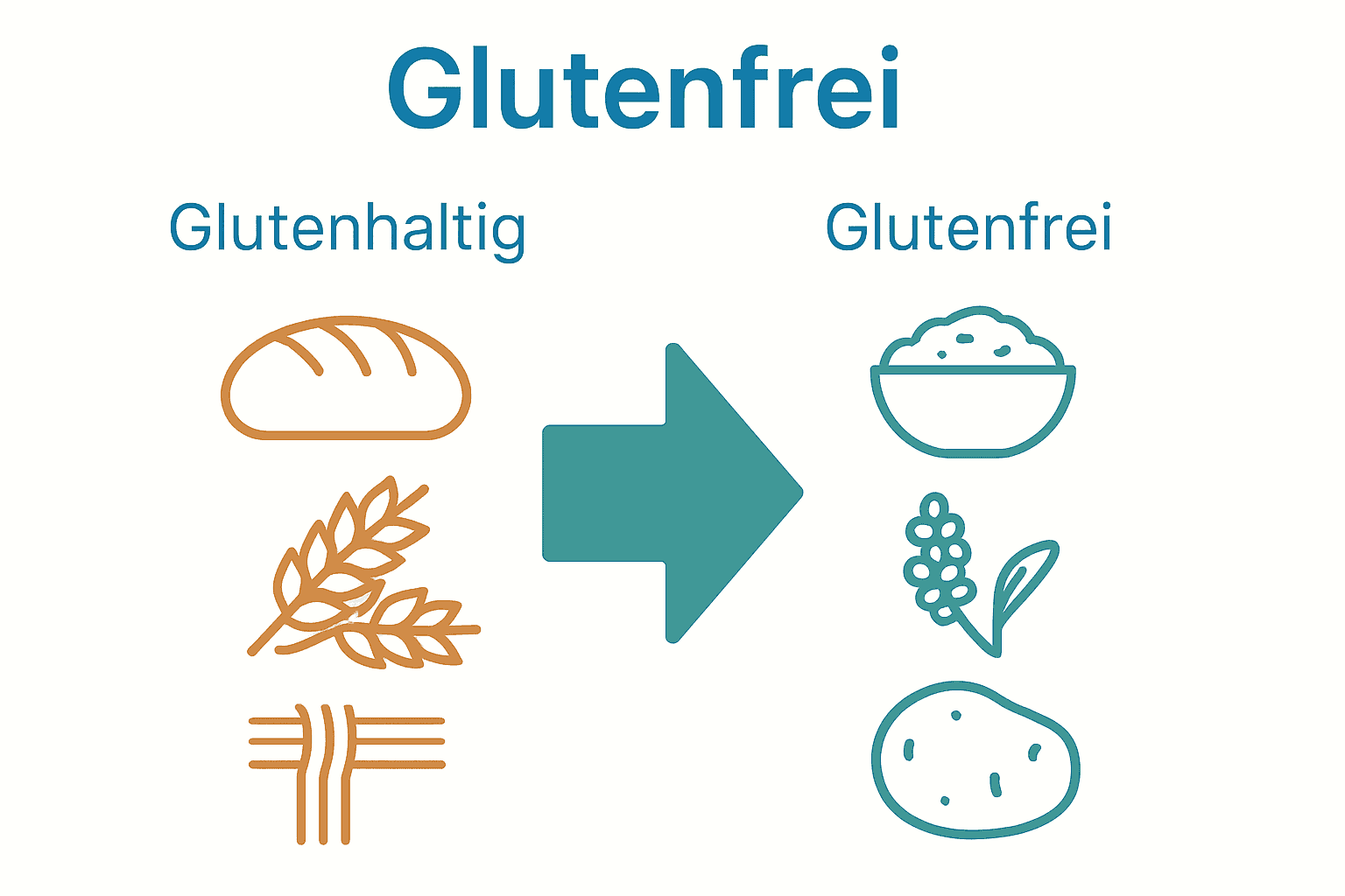Infografik mit Vergleich glutenfrei und glutenhaltig