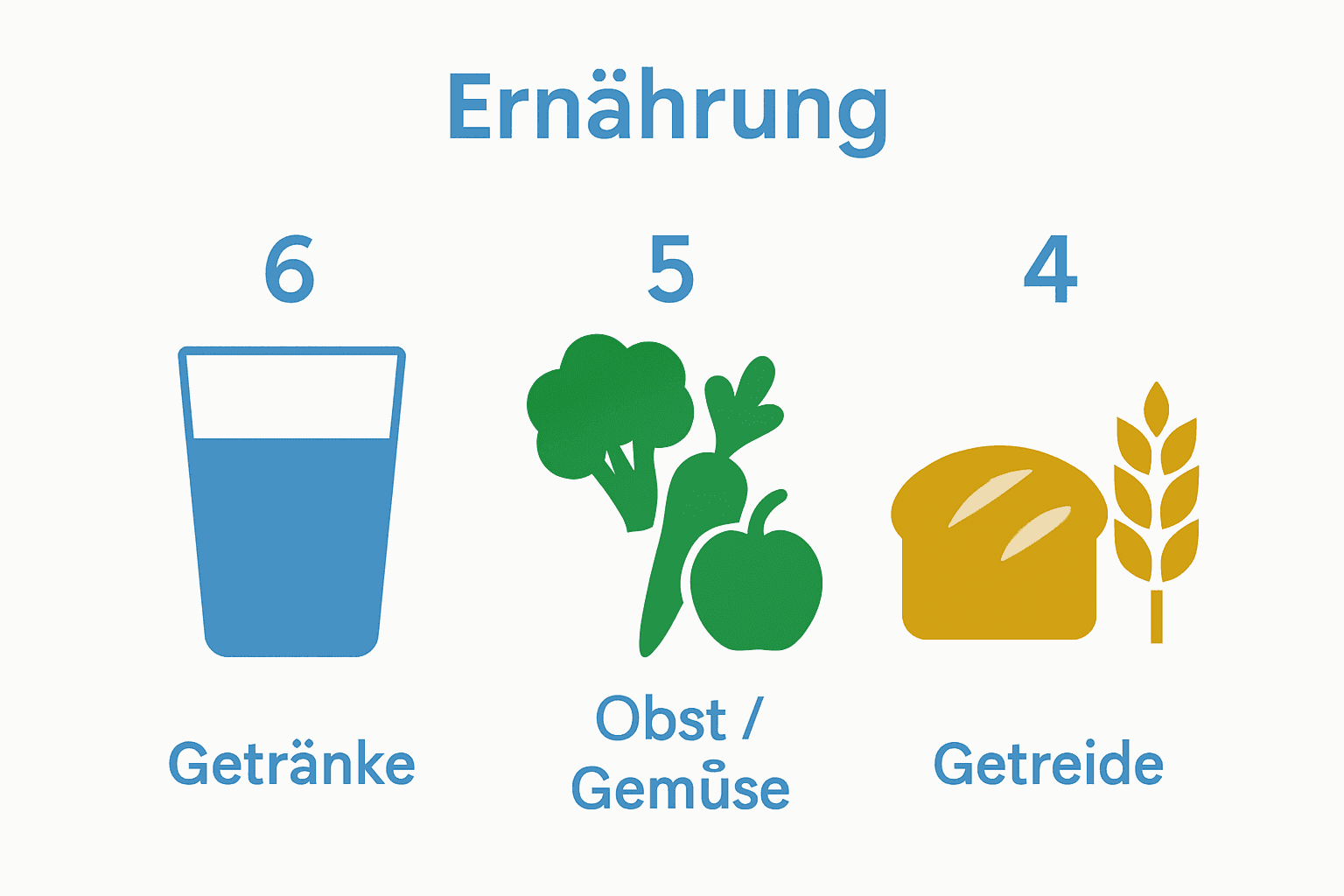 Infografik Portionen Getränke Obst Gemüse Getreide