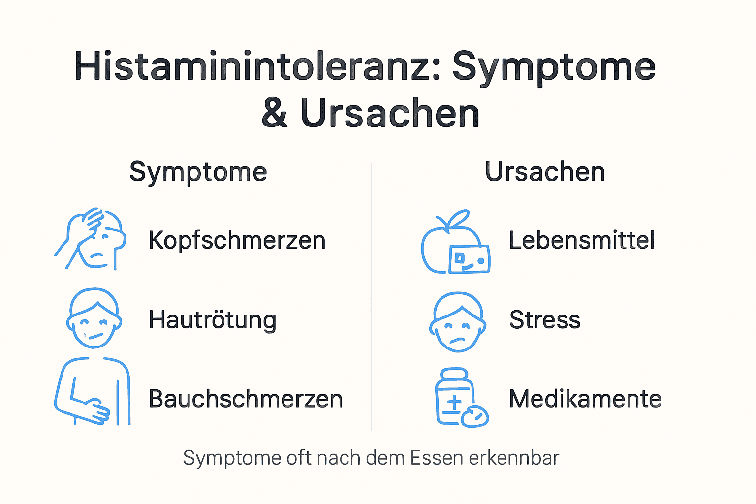 Histaminintoleranz auf einen Blick: Typische Symptome und mögliche Auslöser