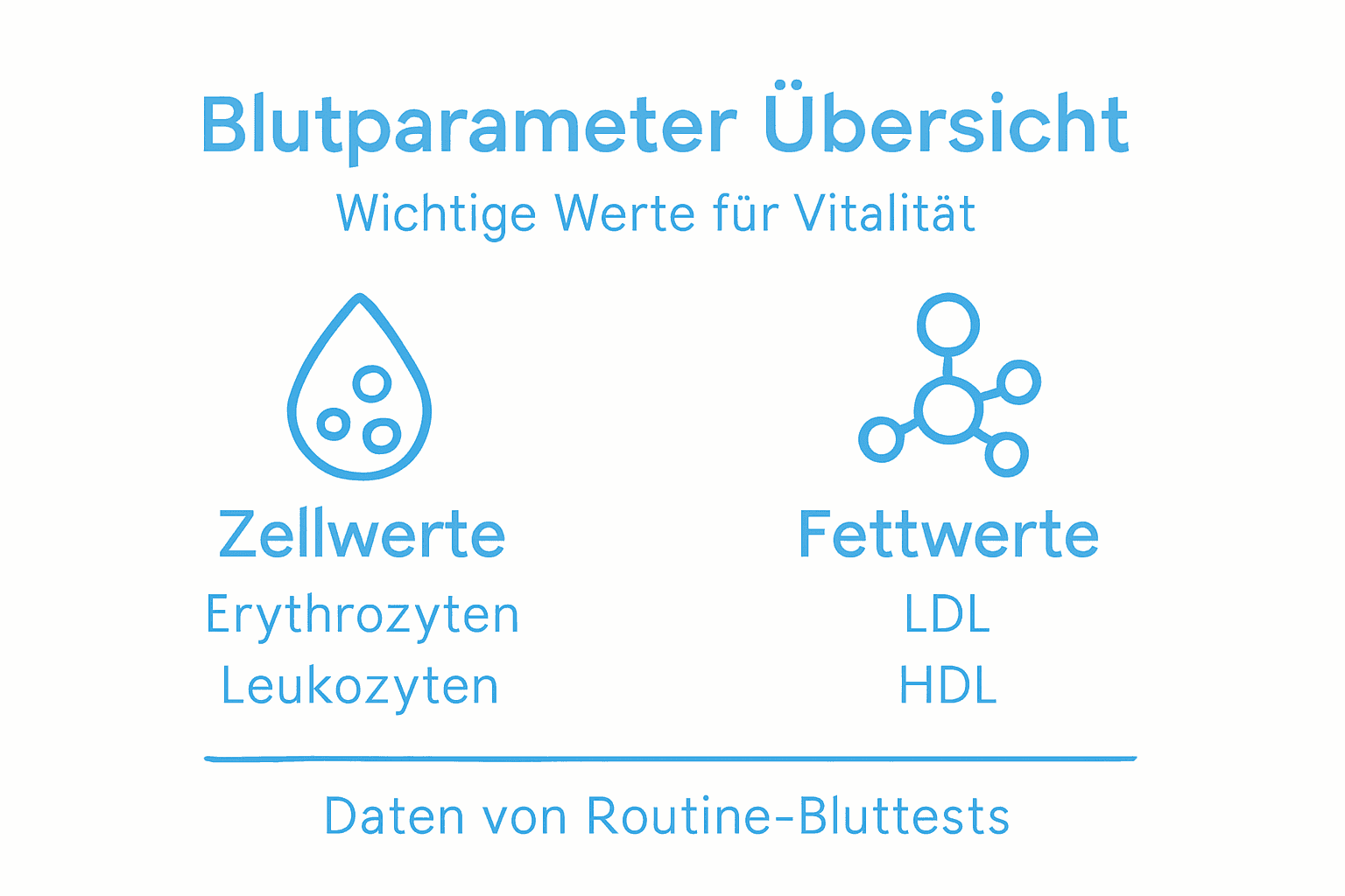 Diese Infografik bietet einen anschaulichen Überblick über die wichtigsten Blutwerte.