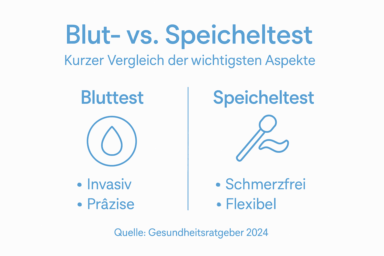 Infografik: Bluttest vs. Speicheltest – Ein Überblick der Unterschiede