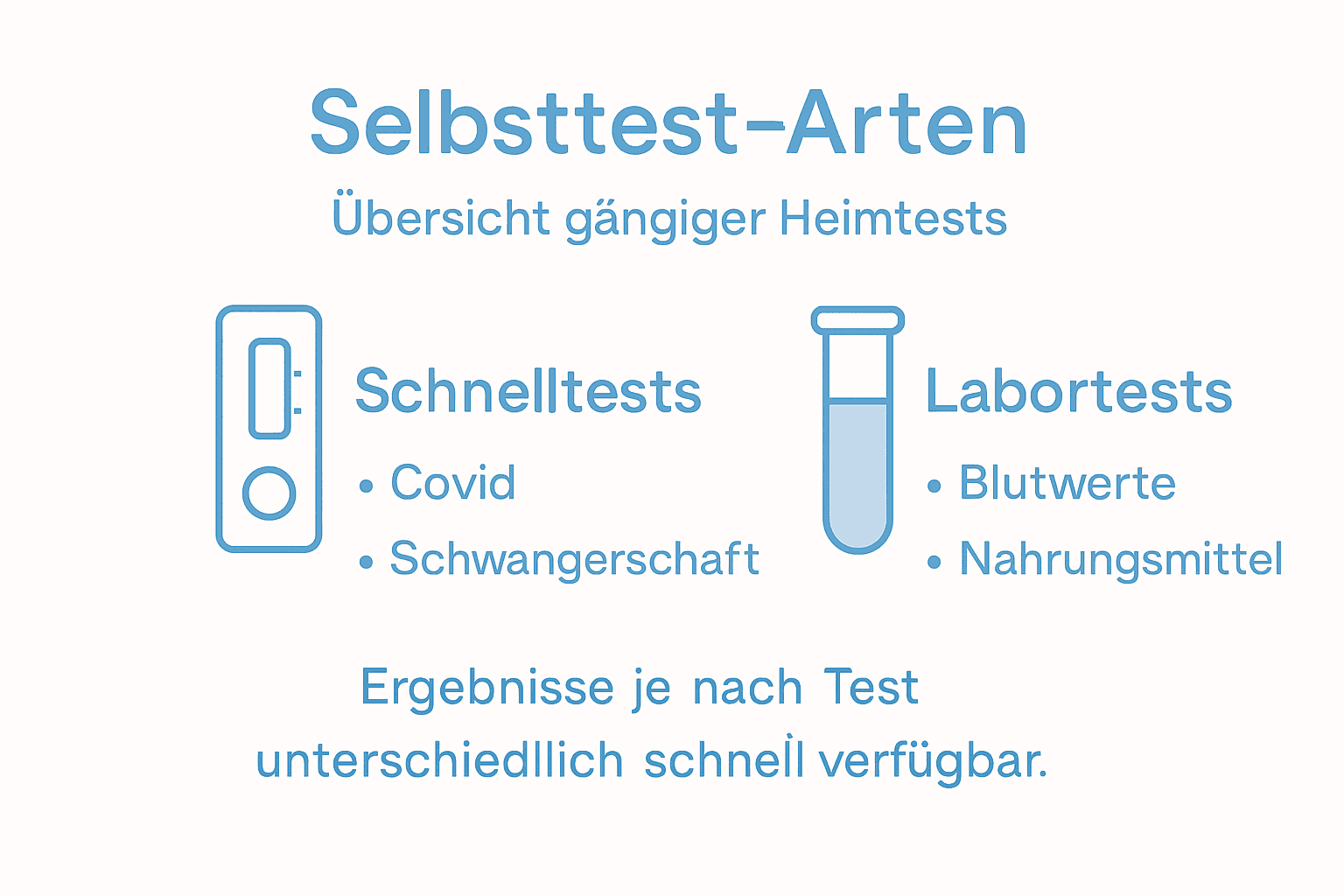 Übersicht: Verschiedene Selbsttests und deren mögliche Ergebnisse auf einen Blick