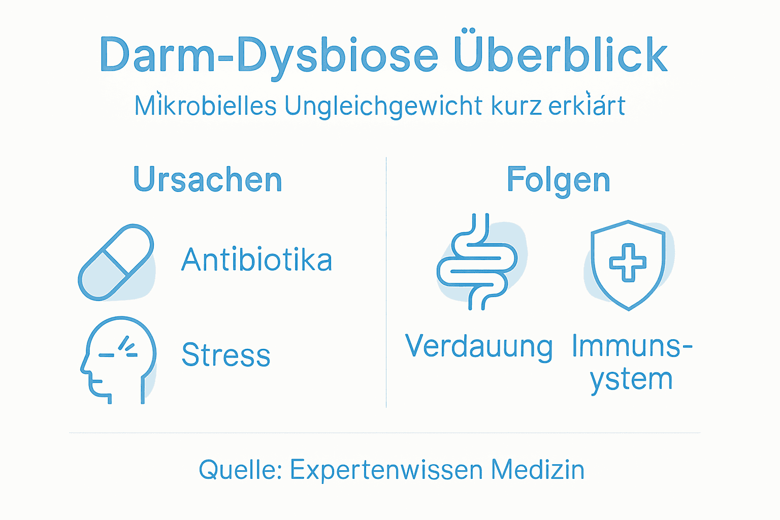 Grafik: Ursachen und Auswirkungen eines gestörten Darmgleichgewichts