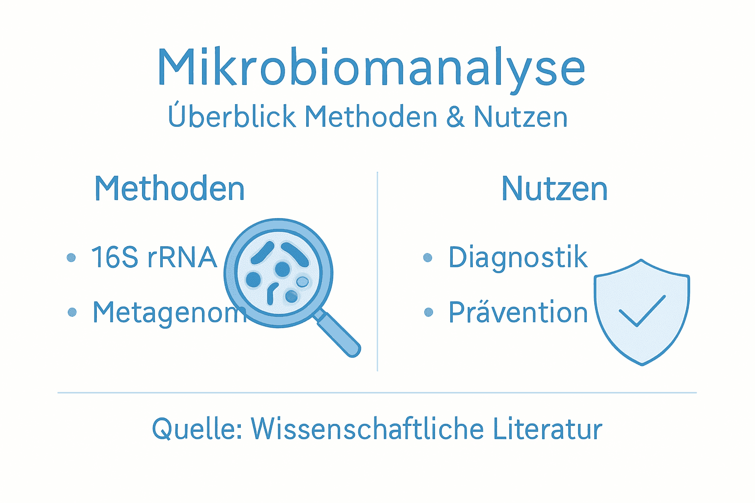 Infografik: Methoden und Vorteile der Mikrobiomanalyse