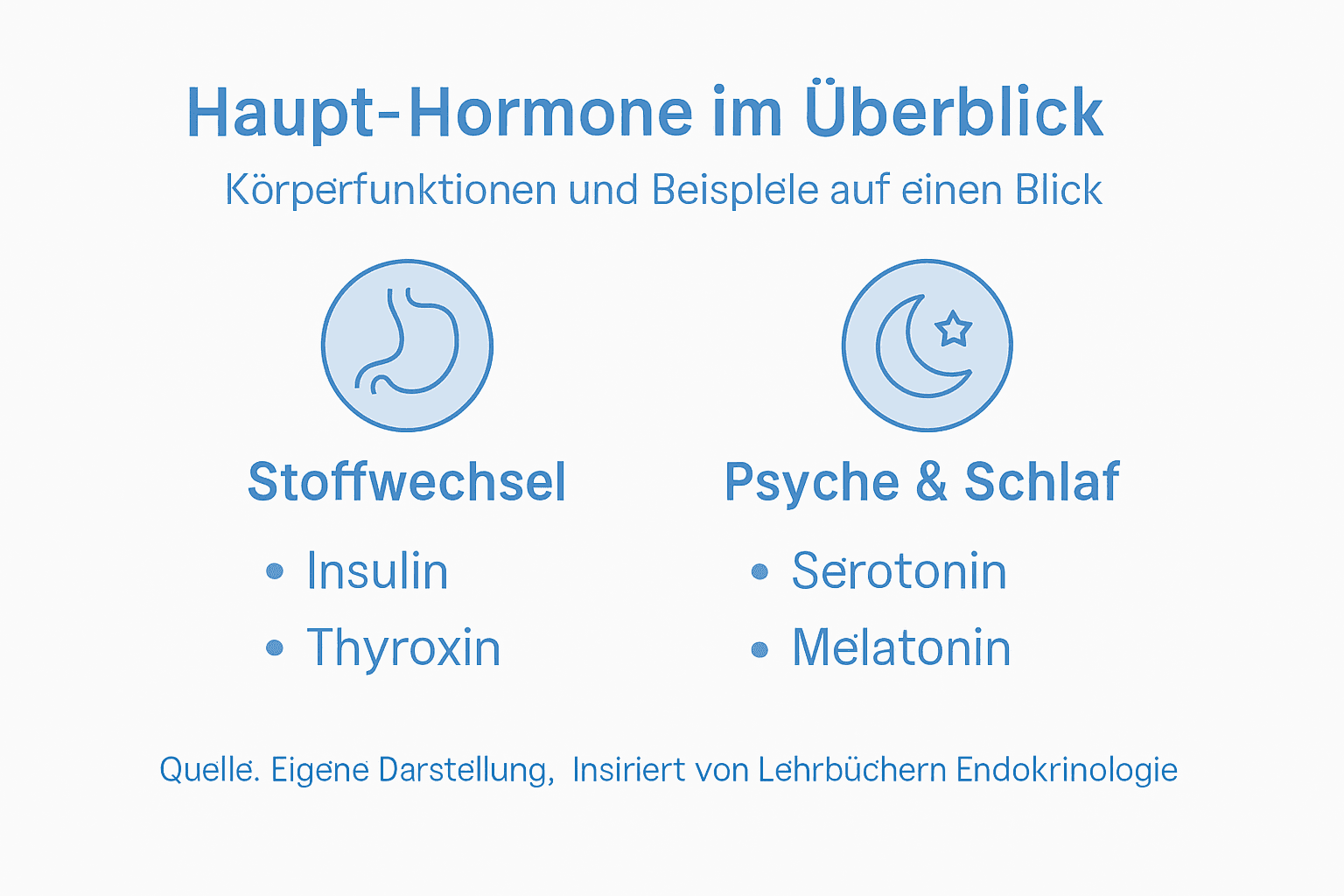 Infografik: Die wichtigsten Hormone und ihre Aufgaben auf einen Blick