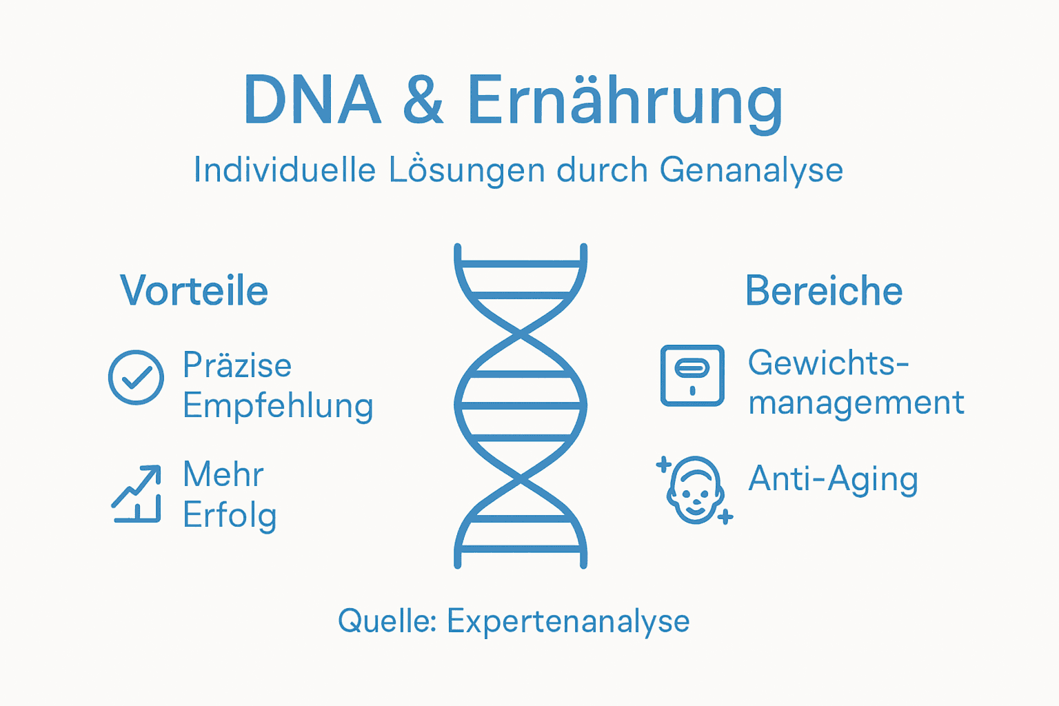 Una chiara infografica illustra i benefici di una dieta basata sul DNA.